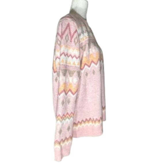 NWT Alfred Dunner Women's Large Telluride Fairisle Sweater w/ Floral Embroidery - Picture 3 of 8